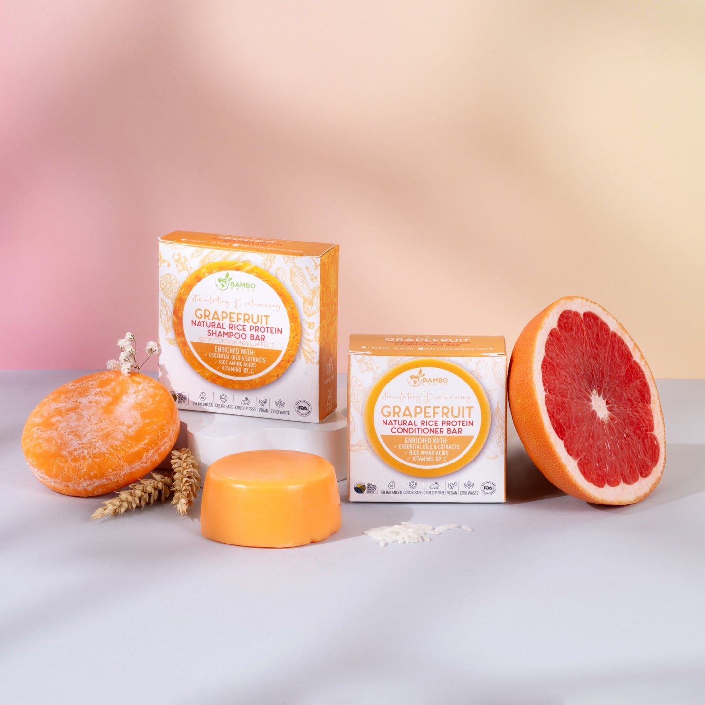 Boost and Volumize Bundle  - Grapefruit + Grapefruit  Shampoo & Conditioner Bar