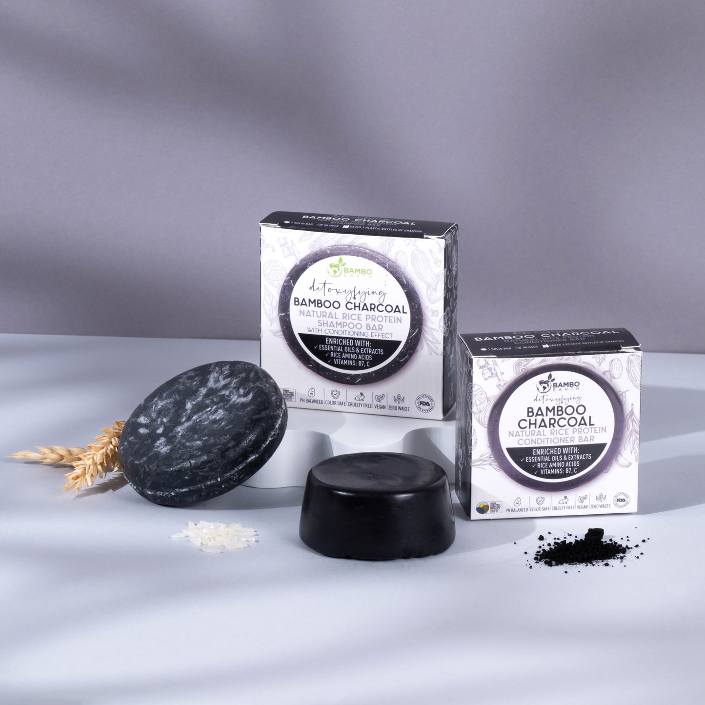 Detox and Balance Bundle - Bamboo Charcoal + Bamboo Charcoal Shampoo & Conditioner