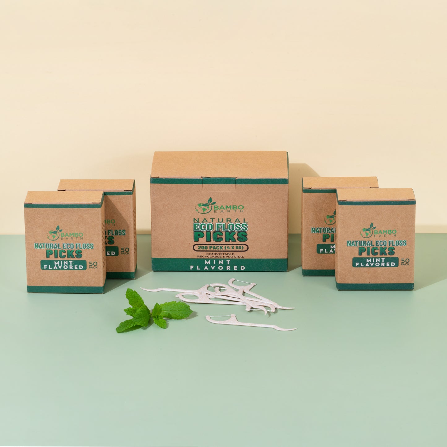 Floss Picks - Mint Flavored - 200 Pack